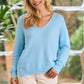 Scarlet V-Neck Alpaca Knit Jumper | Baby Blue