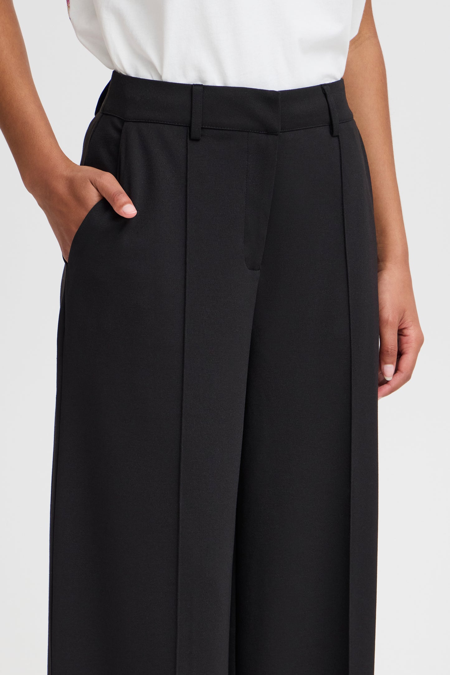 Ichi Ihkate Wide Pants | Black