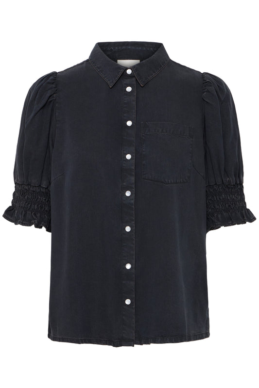Ichi IhBorgie Shirt | Washed Black