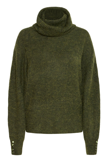 Ichi IhKamara Roll Neck Jumper | Rifle Green