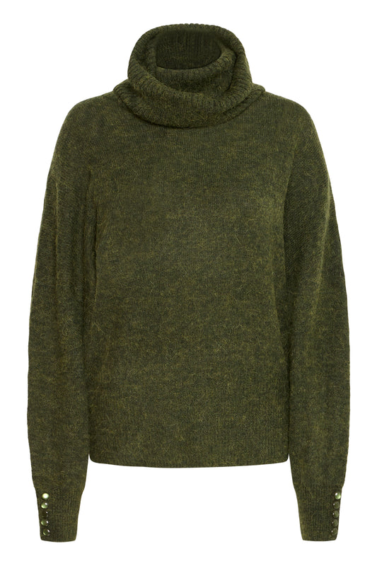 Ichi IhKamara Roll Neck Jumper | Rifle Green