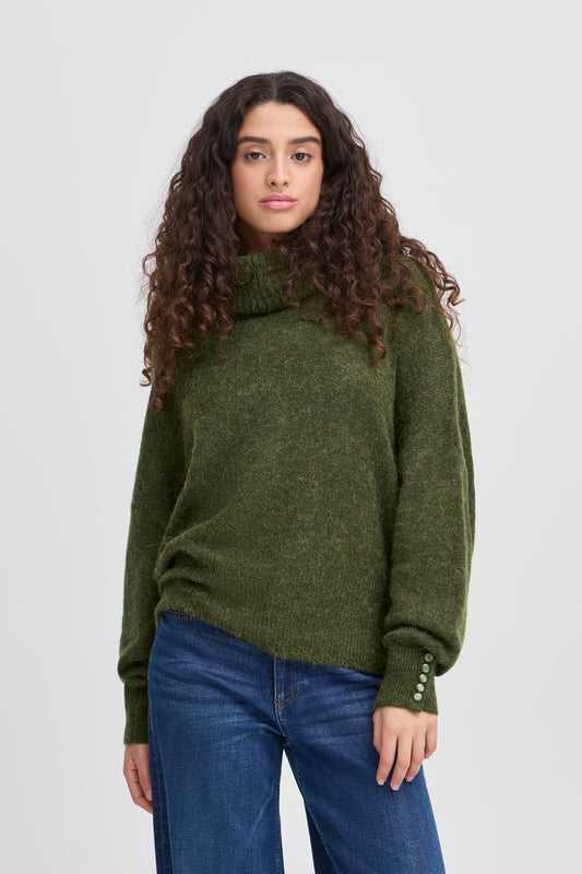 Ichi Kamara Roll Neck Jumper | Rifle Green