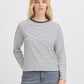 Ichi Ihmira Long Sleeve T-Shirt | Cloud Dancer & Total Eclipse
