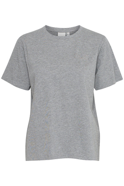 Ichi Ihnynna T-Shirt | Light Grey Melange