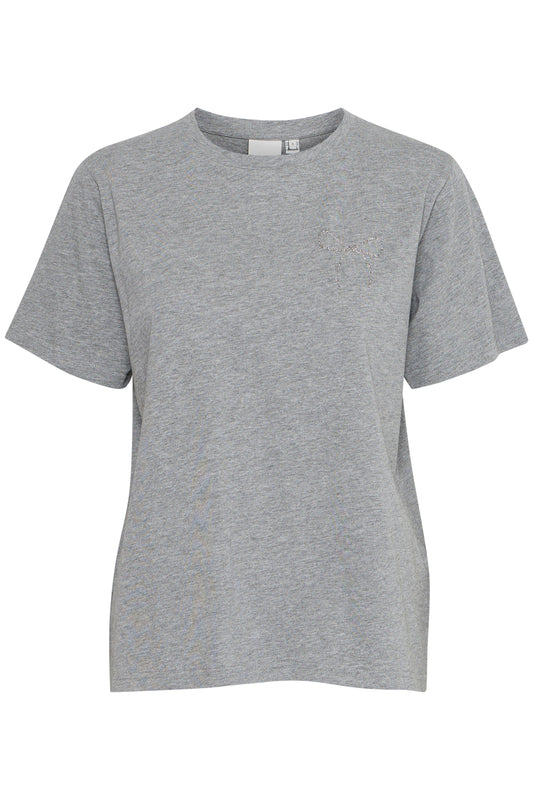 Ichi Ihnynna T-Shirt | Light Grey Melange
