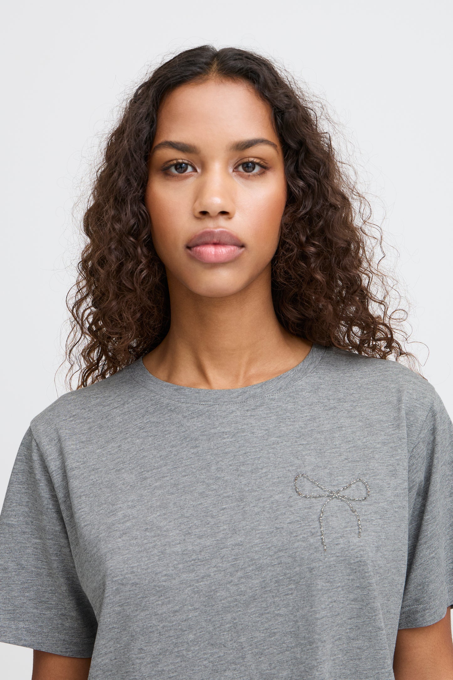 Ichi Ihnynna T-Shirt | Light Grey Melange