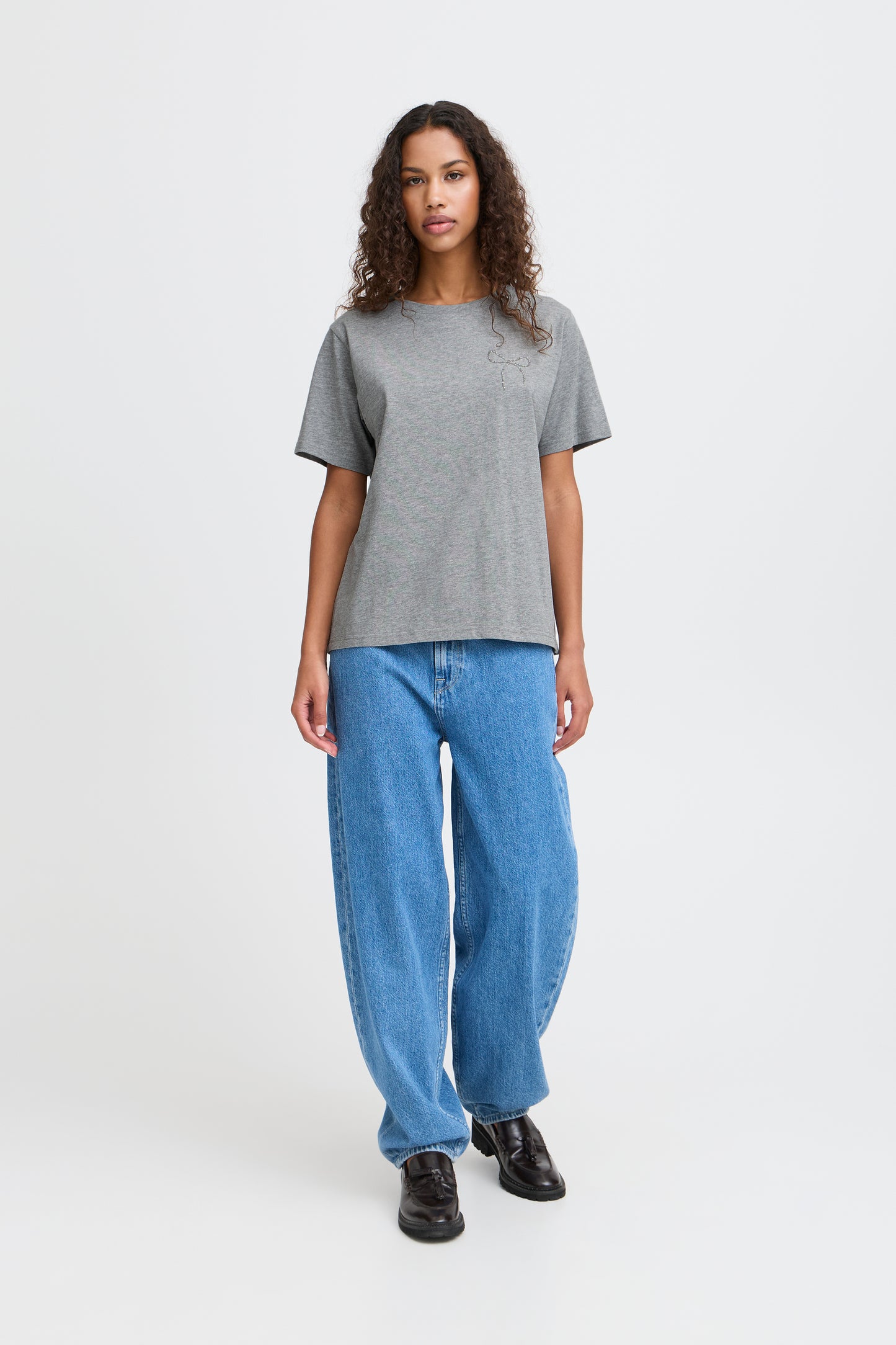 Ichi Ihnynna T-Shirt | Light Grey Melange
