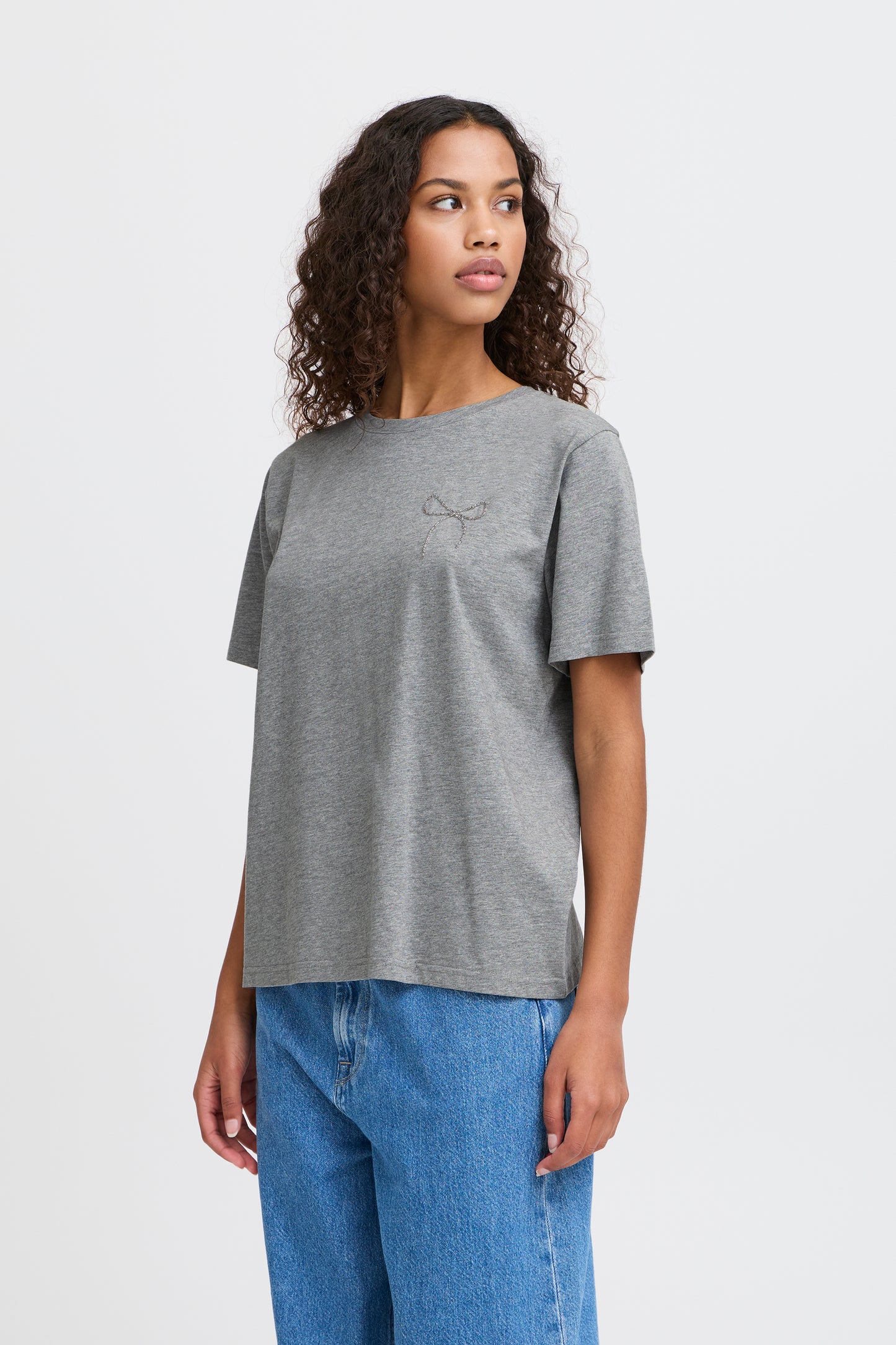 Ichi Ihnynna T-Shirt | Light Grey Melange