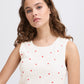 Ichi Ihpalma Vest Top | Cloud Dancer with Heart Emblem