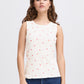 Ichi Ihpalma Vest Top | Cloud Dancer with Heart Emblem