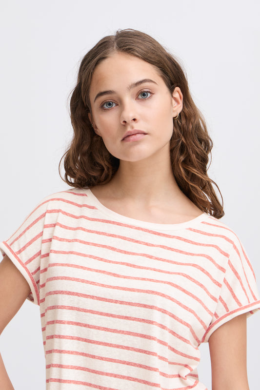 Ichi Ihyulietta T-Shirt | Mars Red Stripe