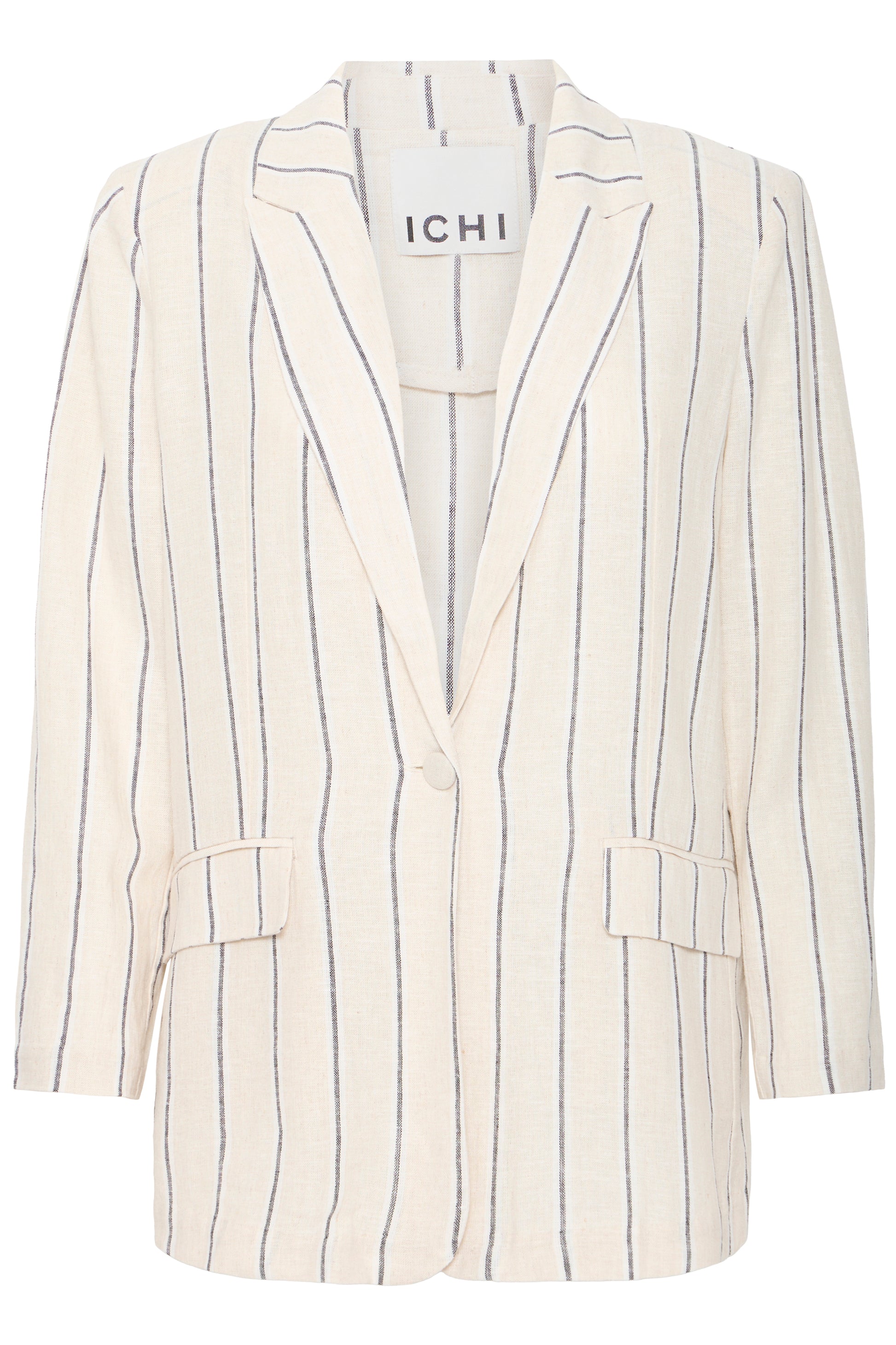 Ichi IhLinno Blazer | Natural Ecru Stripe