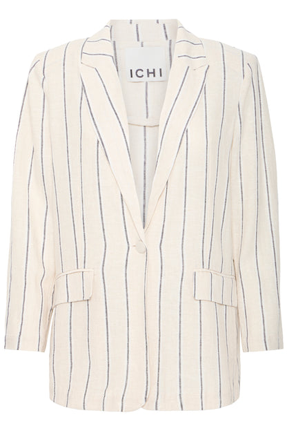 Ichi IhLinno Blazer | Natural Ecru Stripe