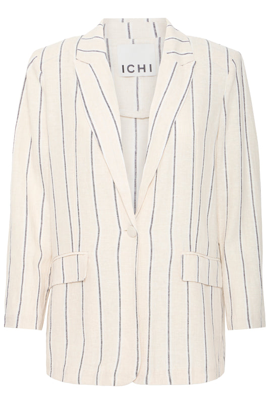 Ichi IhLinno Blazer | Natural Ecru Stripe