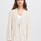 Ichi Linno Blazer | Natural Ecru Stripe
