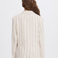 Ichi Linno Blazer | Natural Ecru Stripe