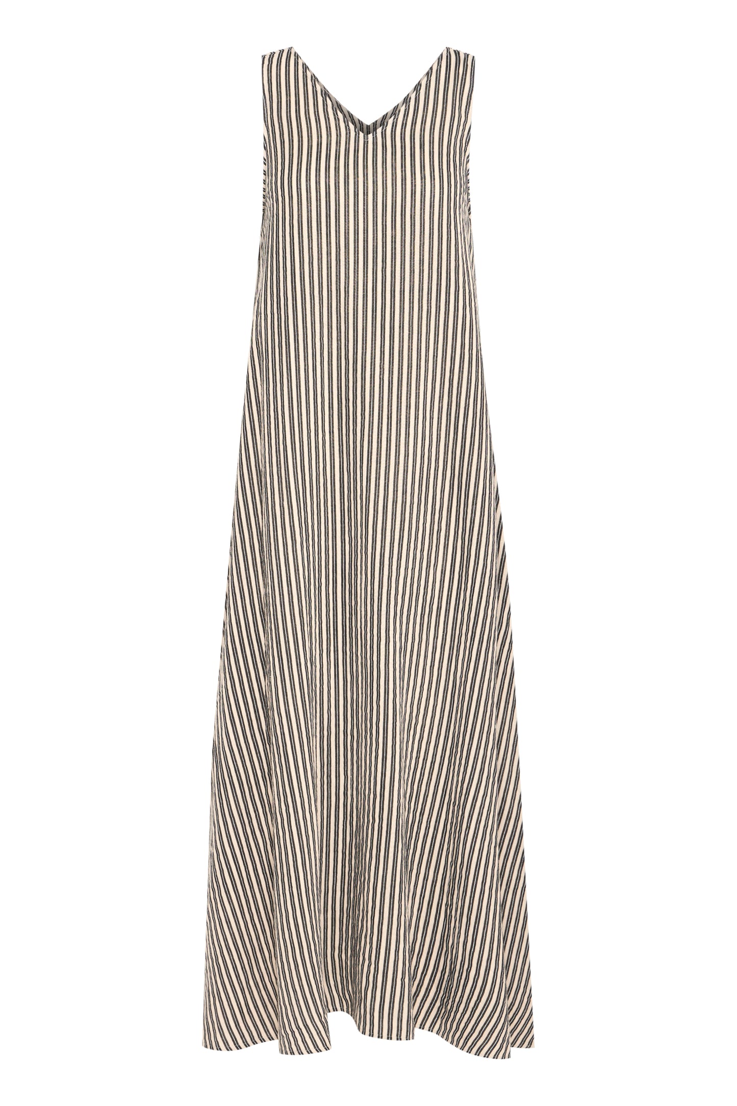 Ichi Iafoxa Striped Maxi Dress | Black Stripe