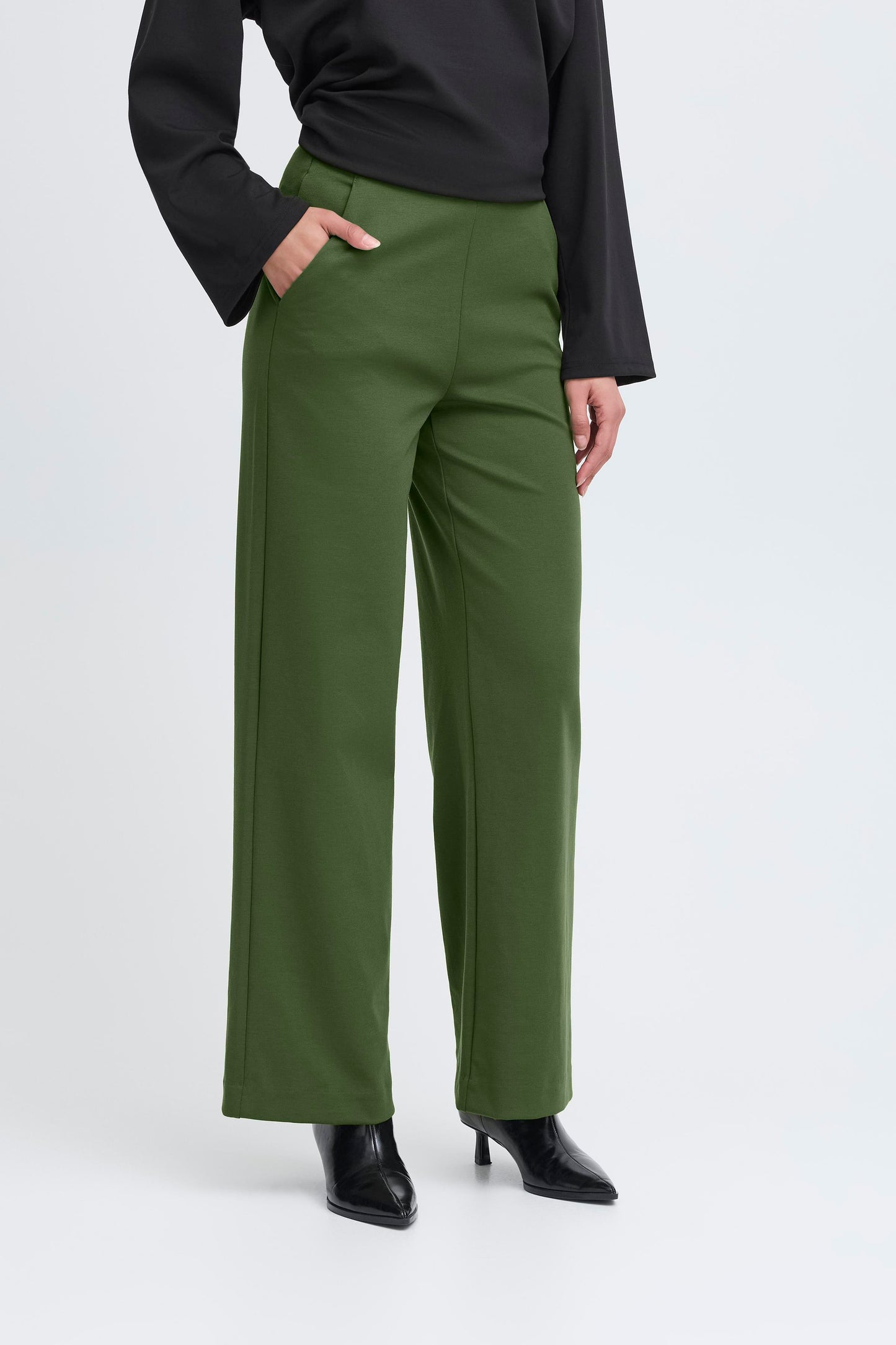 Ichi Kate Wide Pants | Rifle Green