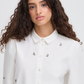 Ichi Sanaz Shirt | Alaskan Blue Flower Emb