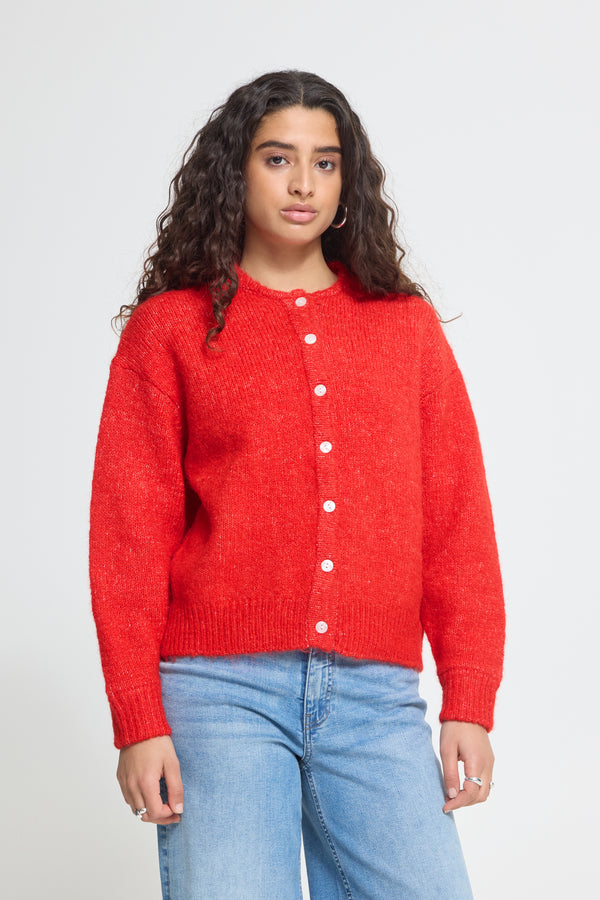 ICHI Belablue Cardigan | Poinsettia