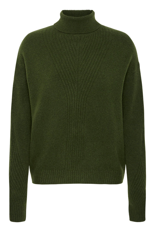 Ichi IhDasila Roll Neck Jumper | Rifle Green