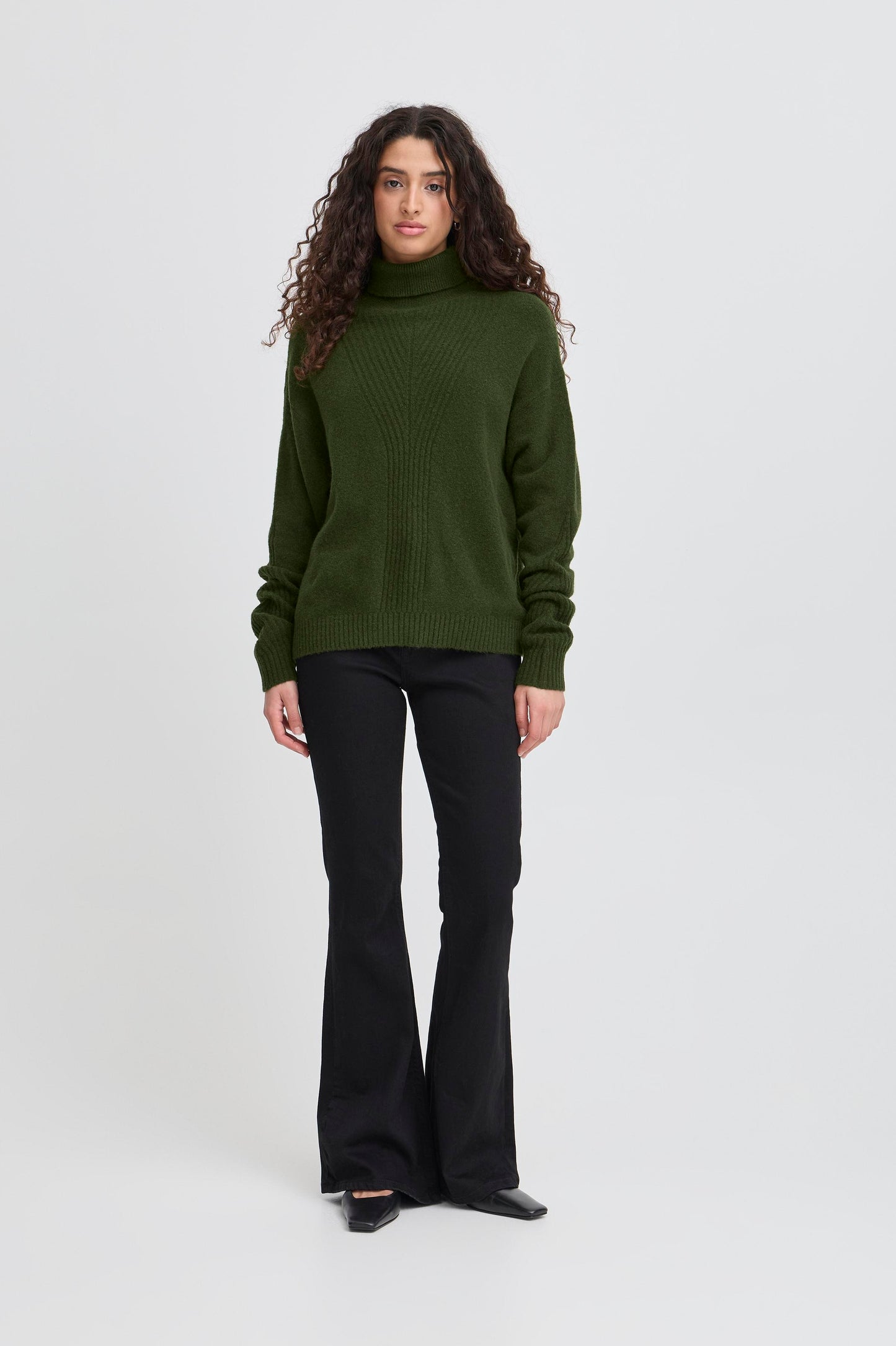 Ichi Dasila Roll Neck Jumper | Rifle Green