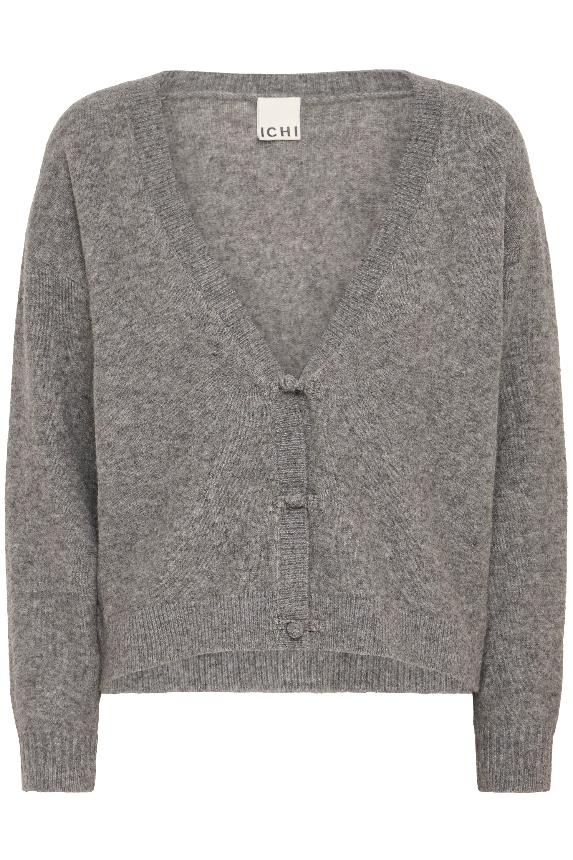 Ichi IhDasila Cardigan | Dark Grey Melange 
