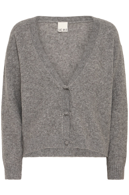 Ichi IhDasila Cardigan | Dark Grey Melange 
