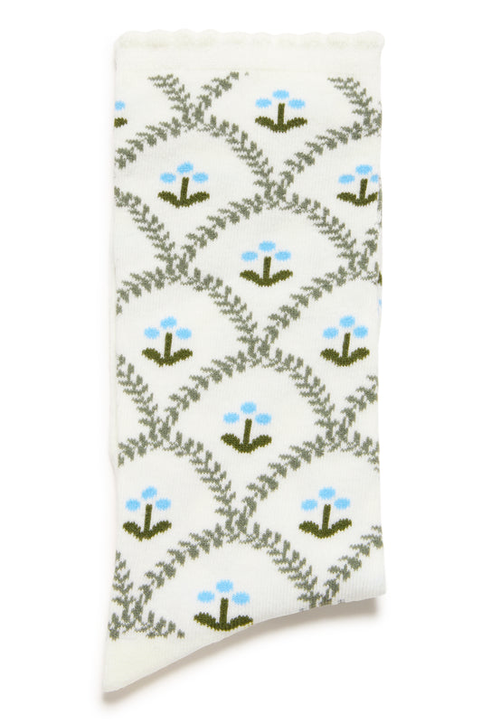 Ichi Floral Socks | Mulled Basil