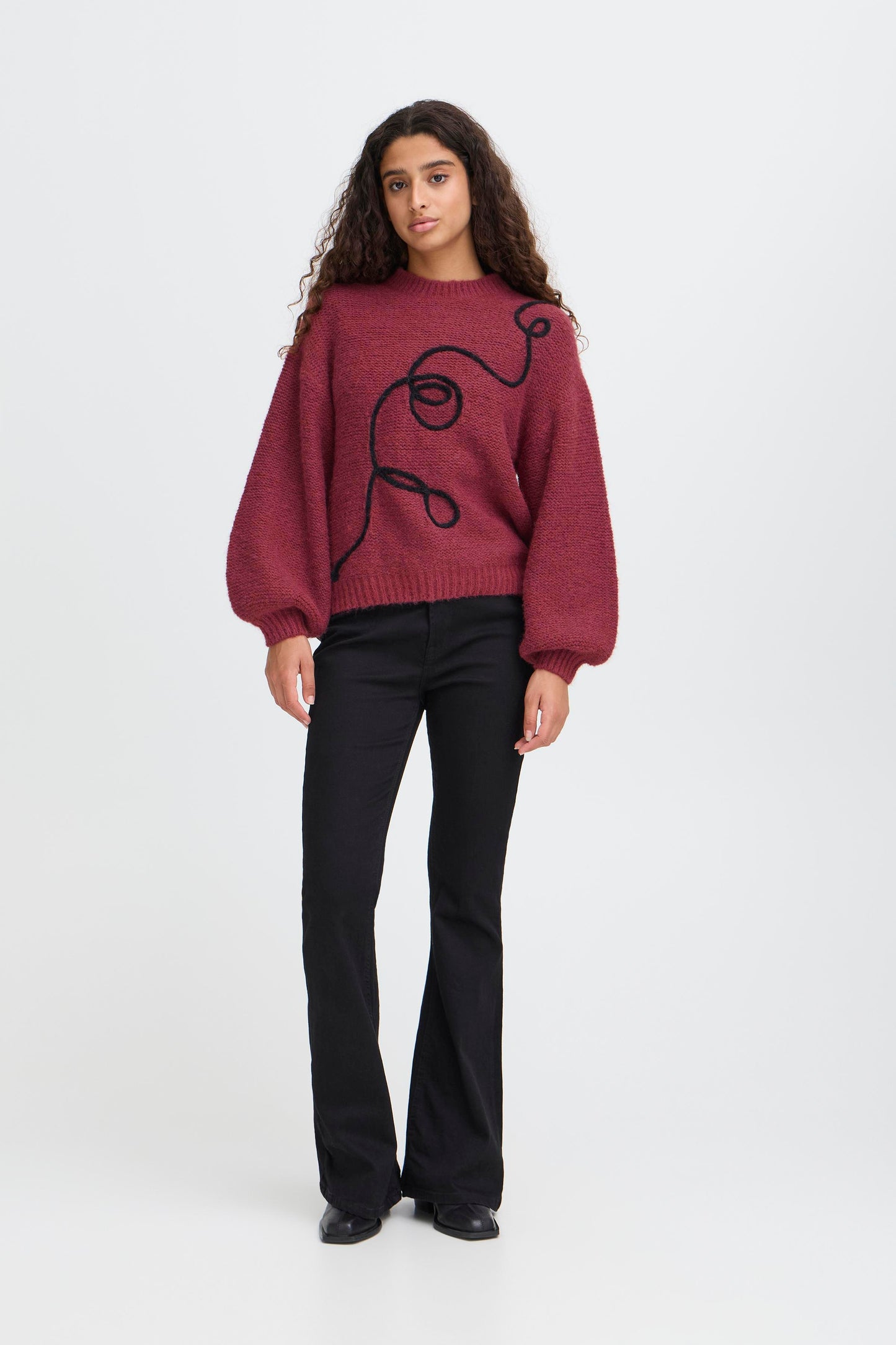 Ichi Catrina Pullover | Maroon