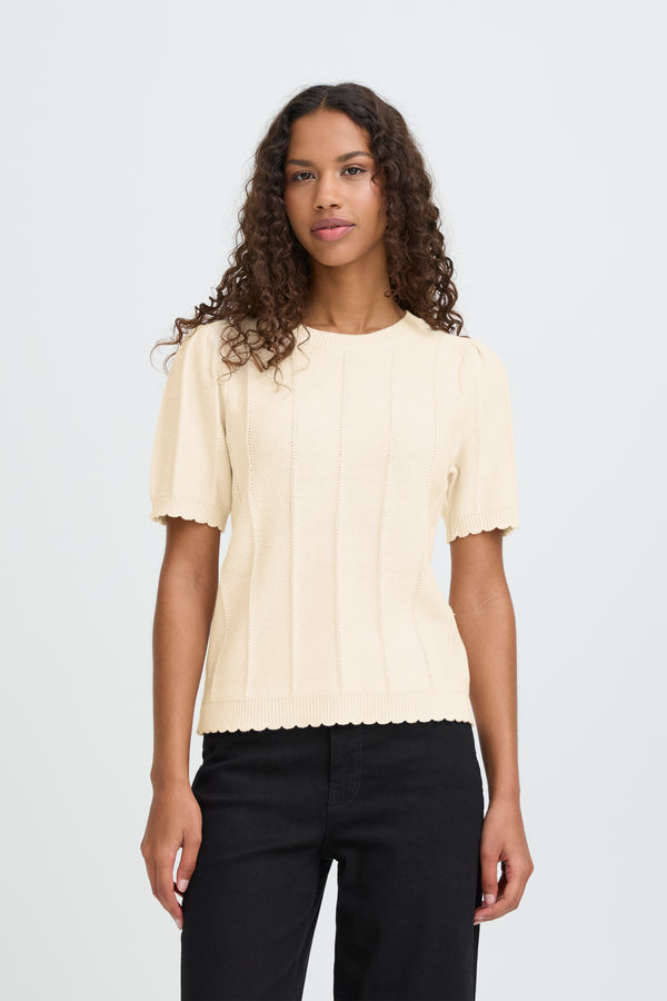 ICHI IHDemue Short Sleeve Jumper |Birch