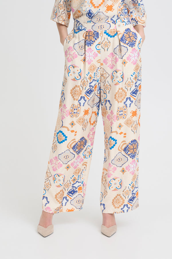 Ichi IHLancie Trousers | Graphic Tile
