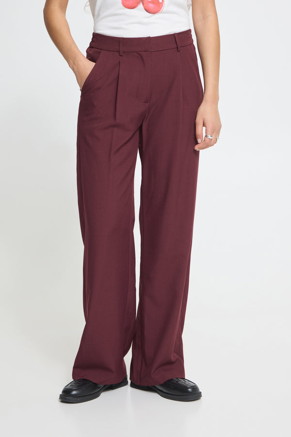 ICHI Fava Wide Leg Trousers | Port Royale Melange