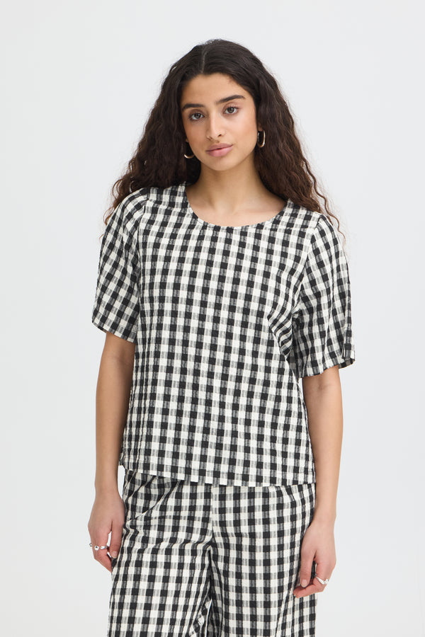 ICHI Karra Top | Black/White