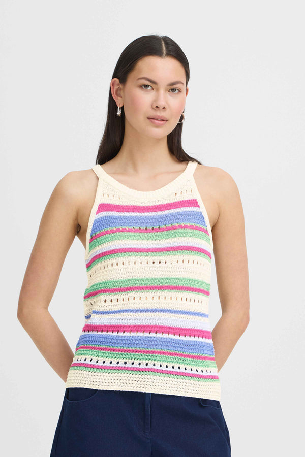 ICHI Florise Top | Very Berry Multi Stripe