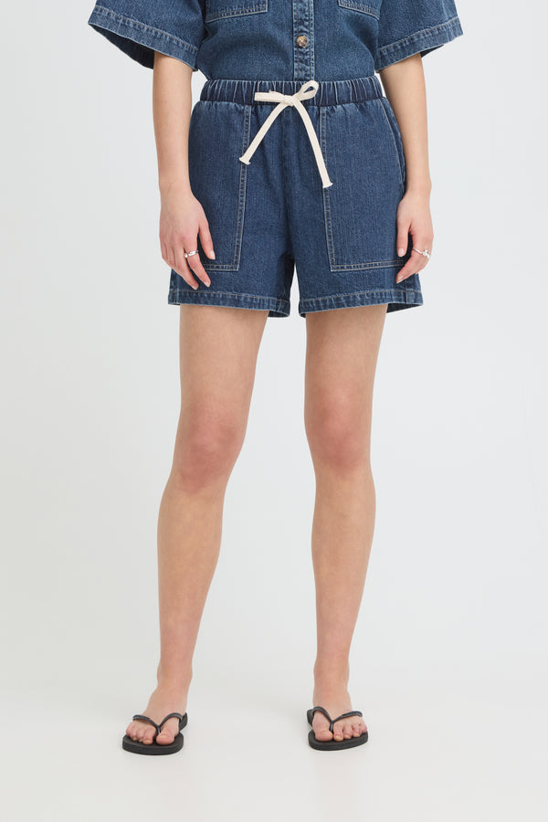 ICHI Kamina Shorts | Medium Blue