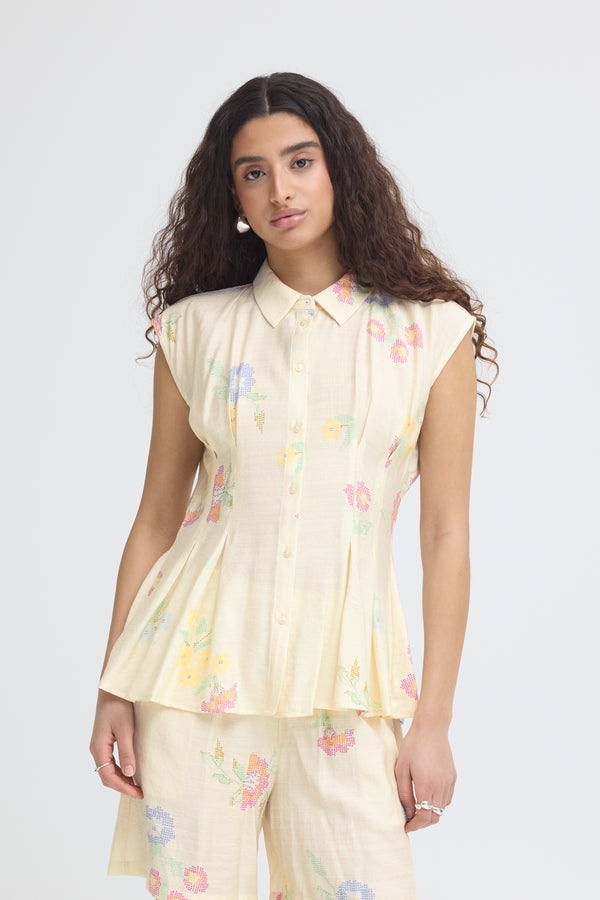 ICHI Ginni Shirt | Cross Stitch Flowers