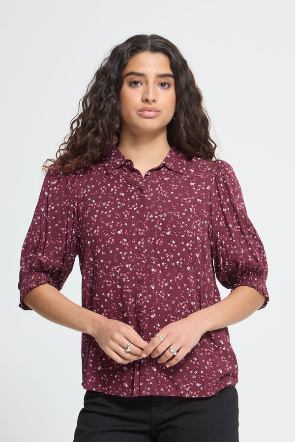 ICHI Vera Shirt | Rhododendron Flower Print 