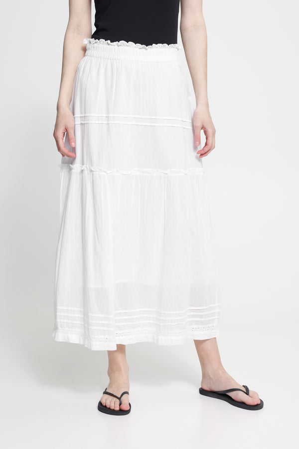ICHI Voilana Skirt | Cloud Dancer