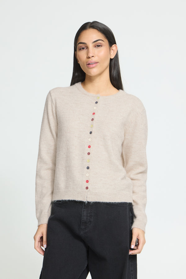 ICHI Fantia Cardigan | Birch Melange