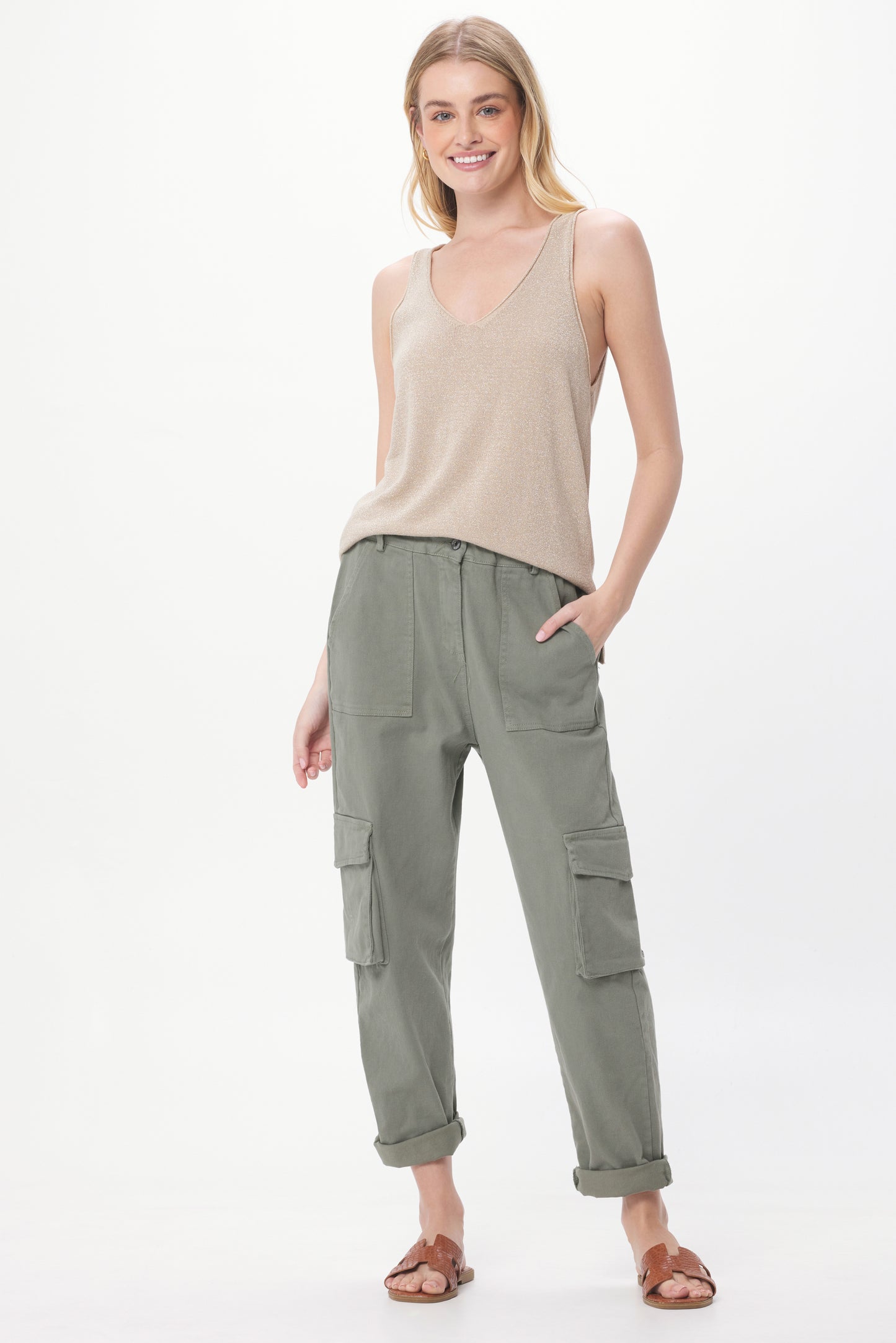 Benji Loose Fit Cargo Pants | Olive