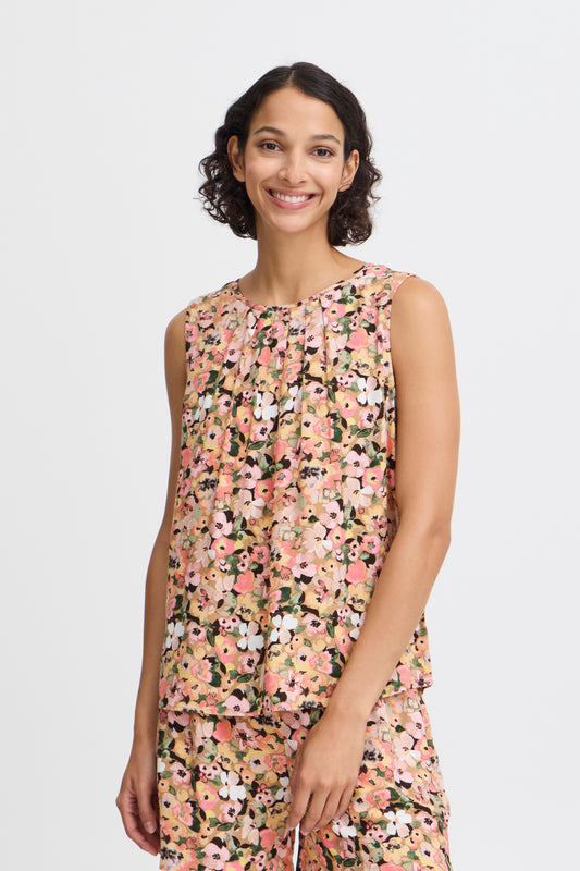 B Young Bymmjoella Sleeveless Top | Coral Blush Flower