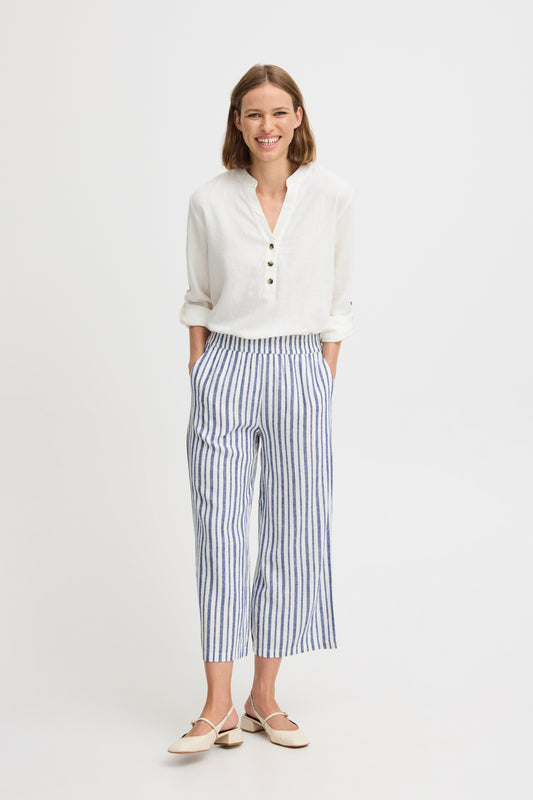 B Young Byfalakka Crop Pants | Marshmallow Stripe Mix