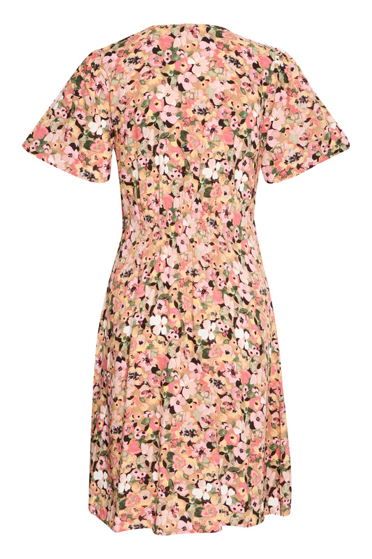 B Young Bymmjoella Short V-Neck Dress | Coral Blush Flower