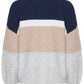 B Young Byomea Striped Jumper | Medieval Blue Mix