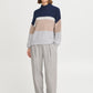 B Young Byomea Striped Jumper | Medieval Blue Mix