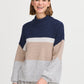 B Young Byomea Striped Jumper | Medieval Blue Mix