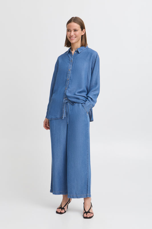 B Young Bykosmo Crop Pants | Mid Blue Wash