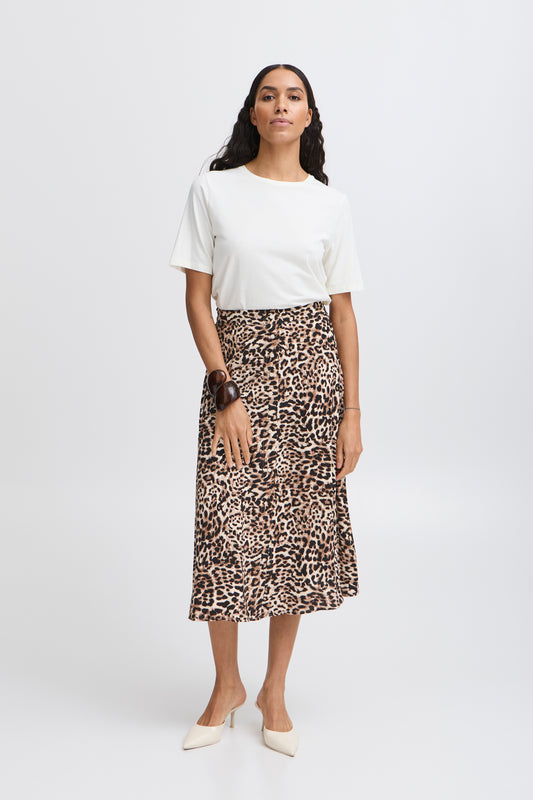 B Young Bymmjoella Midi Skirt | Birch Leopard