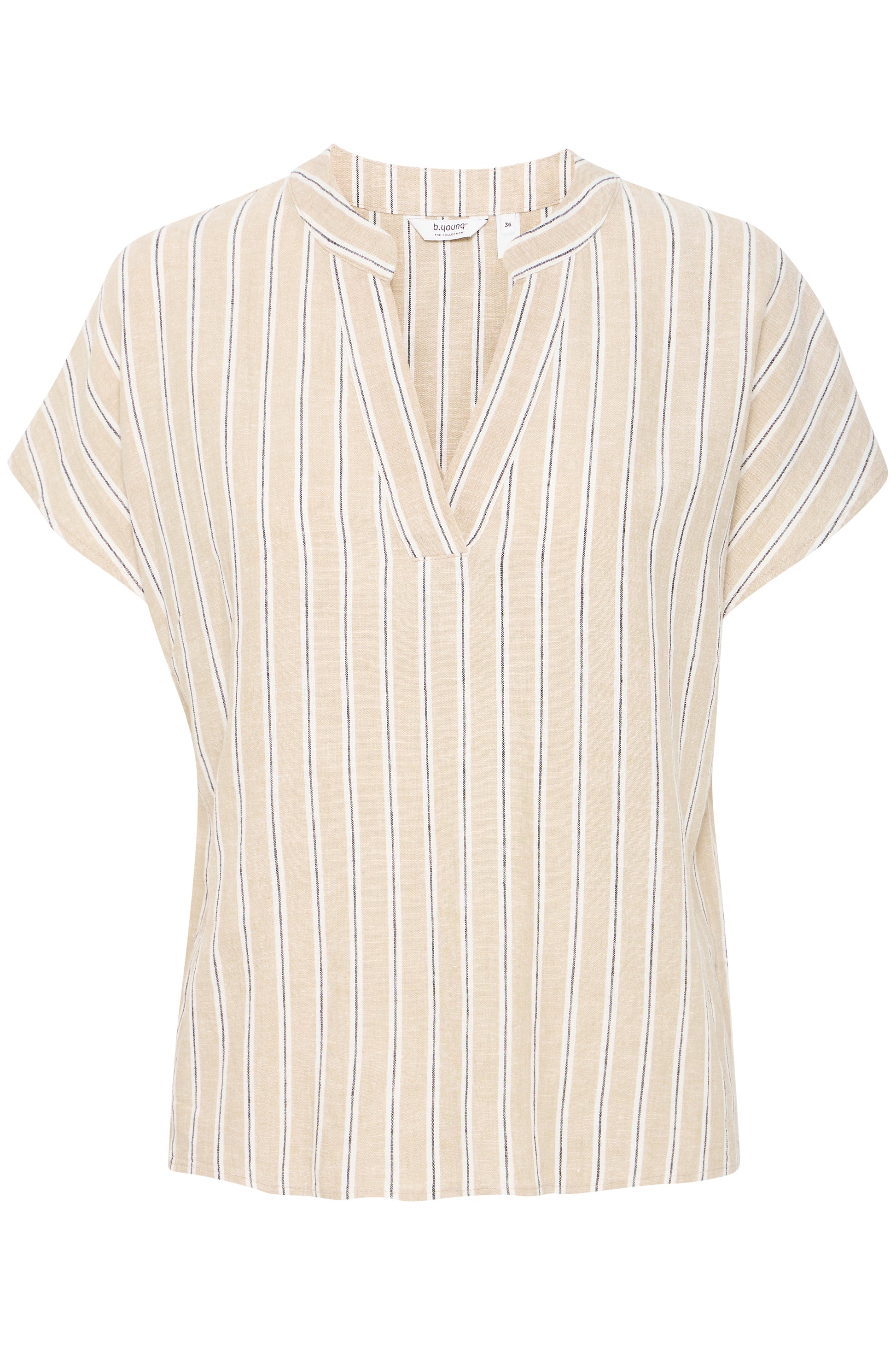 B Young Byfalakka V-Neck Blouse | Humus Stripe Mix 